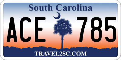 SC license plate ACE785