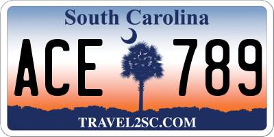 SC license plate ACE789