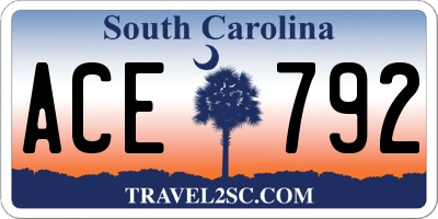 SC license plate ACE792