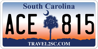 SC license plate ACE815