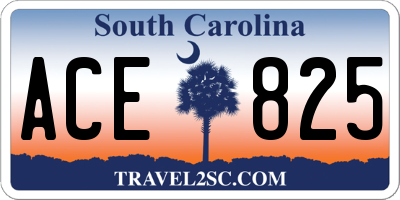 SC license plate ACE825