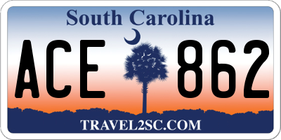 SC license plate ACE862