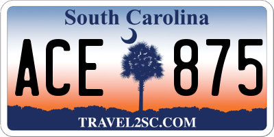 SC license plate ACE875