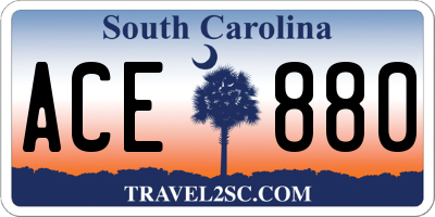 SC license plate ACE880