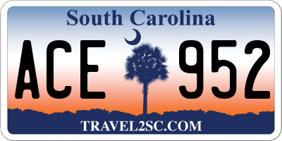 SC license plate ACE952