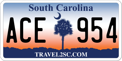 SC license plate ACE954
