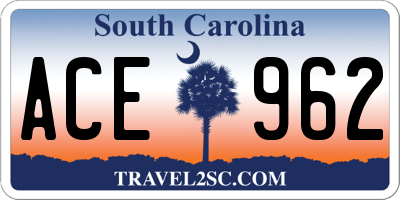 SC license plate ACE962