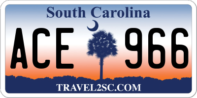 SC license plate ACE966