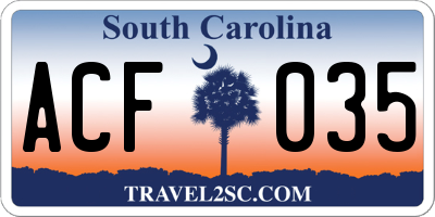 SC license plate ACF035