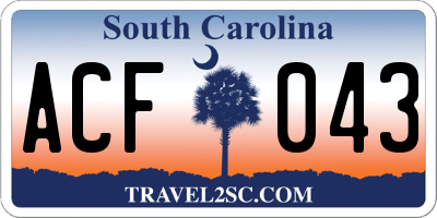 SC license plate ACF043