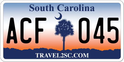 SC license plate ACF045
