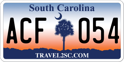 SC license plate ACF054