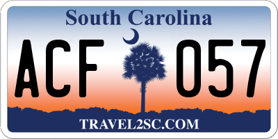 SC license plate ACF057