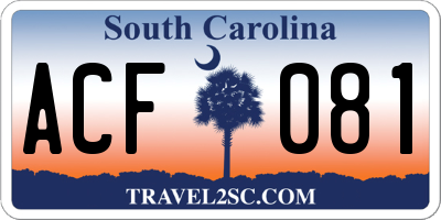 SC license plate ACF081