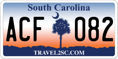 SC license plate ACF082