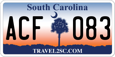 SC license plate ACF083