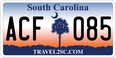SC license plate ACF085