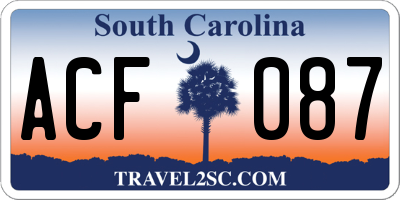 SC license plate ACF087