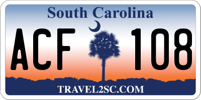 SC license plate ACF108
