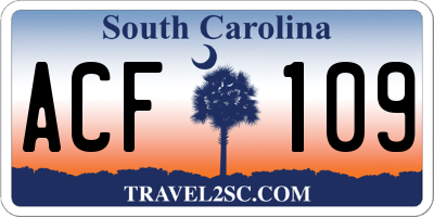 SC license plate ACF109