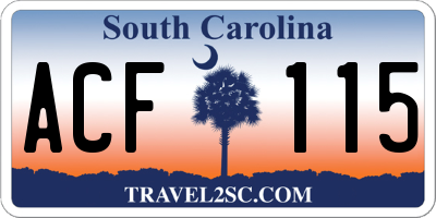 SC license plate ACF115