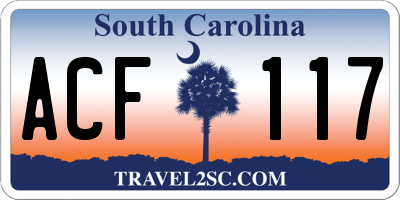 SC license plate ACF117