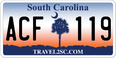 SC license plate ACF119
