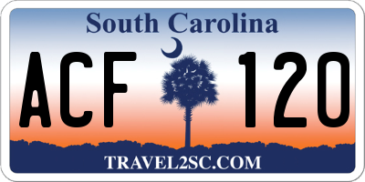 SC license plate ACF120