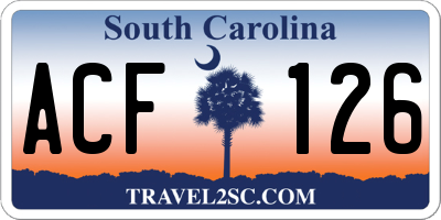 SC license plate ACF126