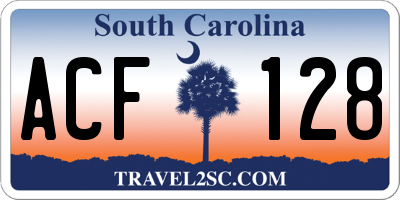 SC license plate ACF128