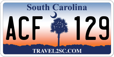 SC license plate ACF129