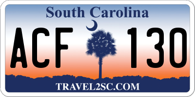 SC license plate ACF130