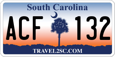 SC license plate ACF132