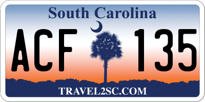 SC license plate ACF135