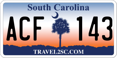 SC license plate ACF143