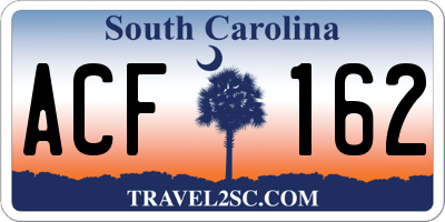SC license plate ACF162