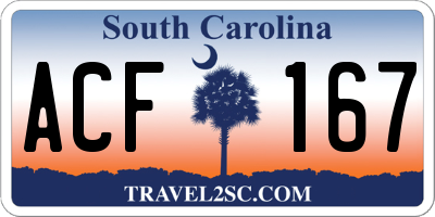 SC license plate ACF167