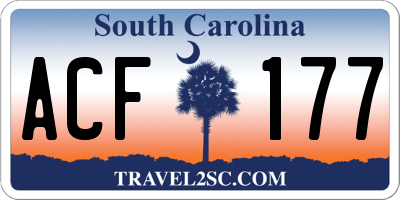 SC license plate ACF177