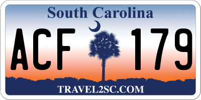 SC license plate ACF179