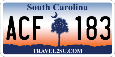 SC license plate ACF183