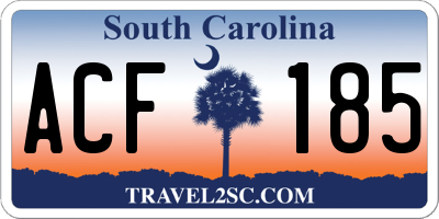 SC license plate ACF185