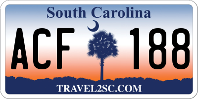 SC license plate ACF188