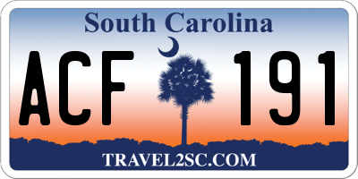 SC license plate ACF191