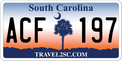 SC license plate ACF197