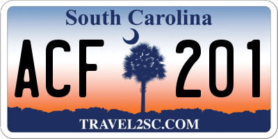 SC license plate ACF201