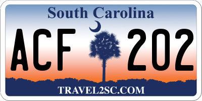 SC license plate ACF202