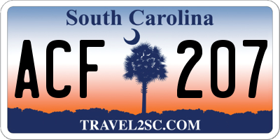 SC license plate ACF207
