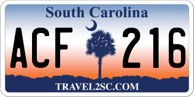 SC license plate ACF216