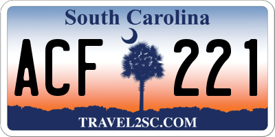 SC license plate ACF221