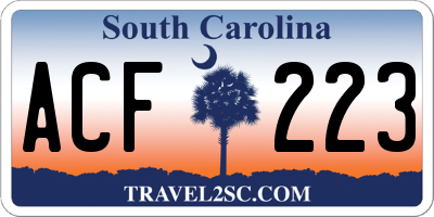 SC license plate ACF223